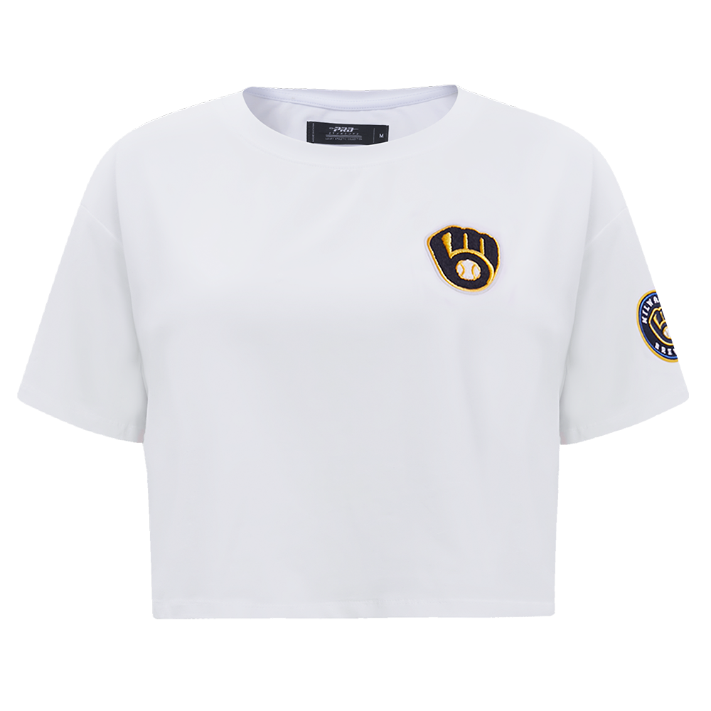 MANGA CORTA CROP MLB MILWAUKEE BREWERS CLASSIC ESSENTIALS PARA MUJER