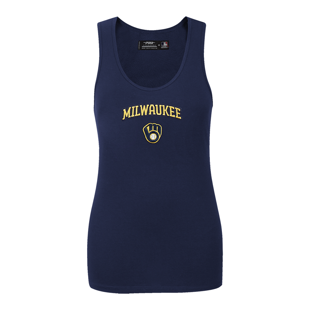 SIN MANGAS DE CORTE RELAJADO MLB MILWAUKEE BREWERS CLASSIC CHENILLE PARA MUJER