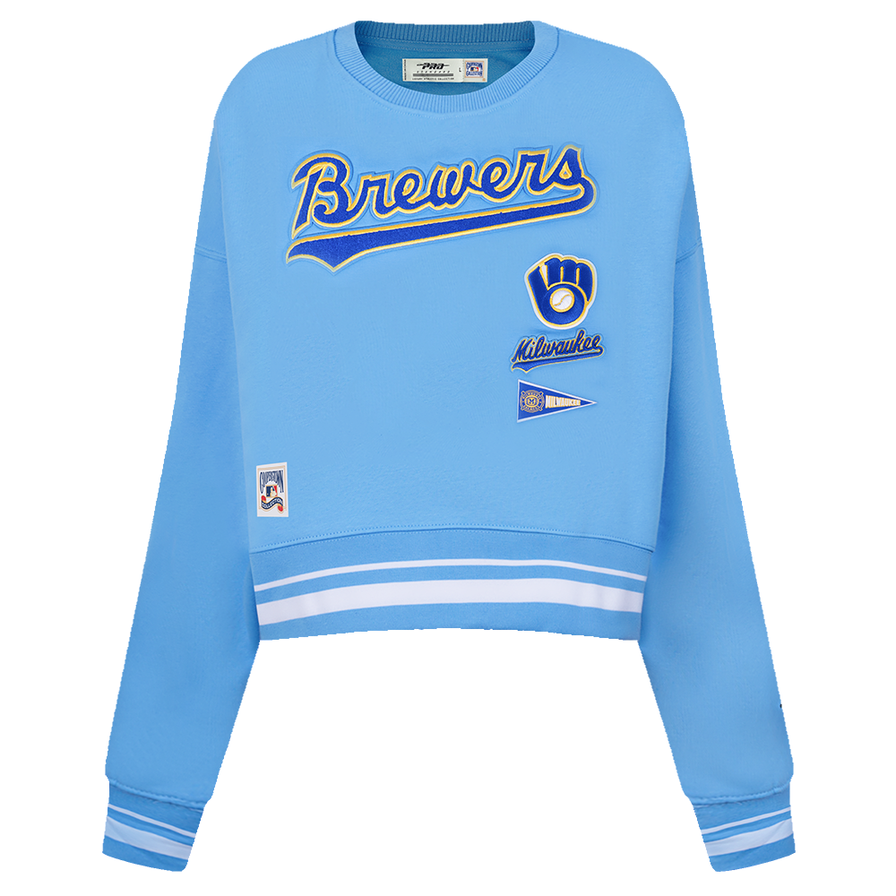 SUDADERA DE CUELLO REDONDO MLB MILWAUKEE BREWERS RETRO CLASSICS PARA MUJER