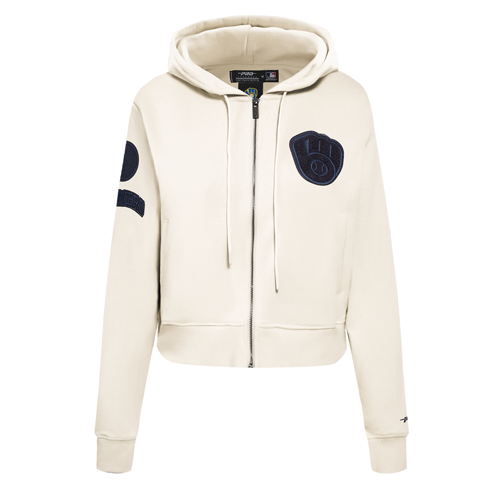 SUDADERA CON CIERRE MLB MILWAUKEE BREWERS TRIPLE TONAL PARA MUJER