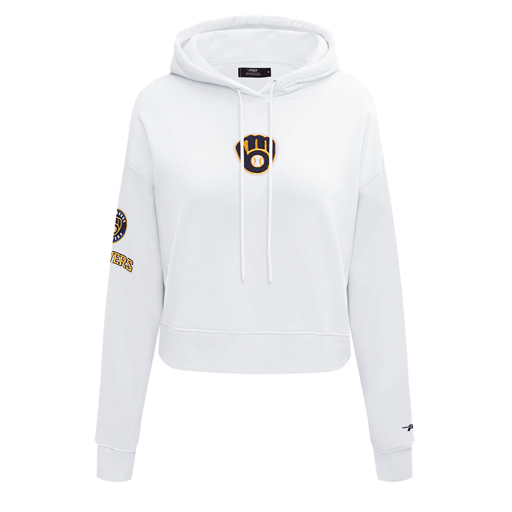 SUDADERA CON GORRO MLB MILWAUKEE BREWERS CLASSIC ESSENTIALS PARA MUJER