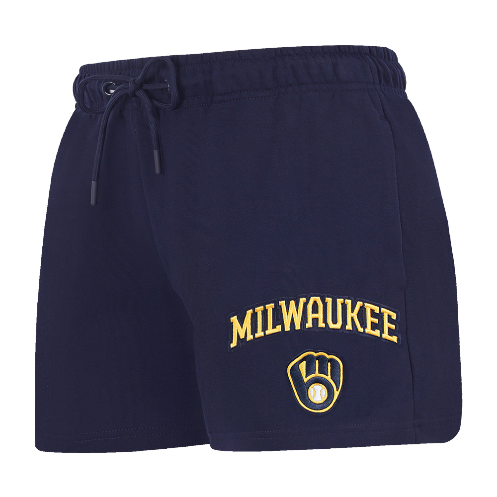 SHORTS DE ALGODÓN MLB MILWAUKEE BREWERS CLASSIC CHENILLE PARA MUJER