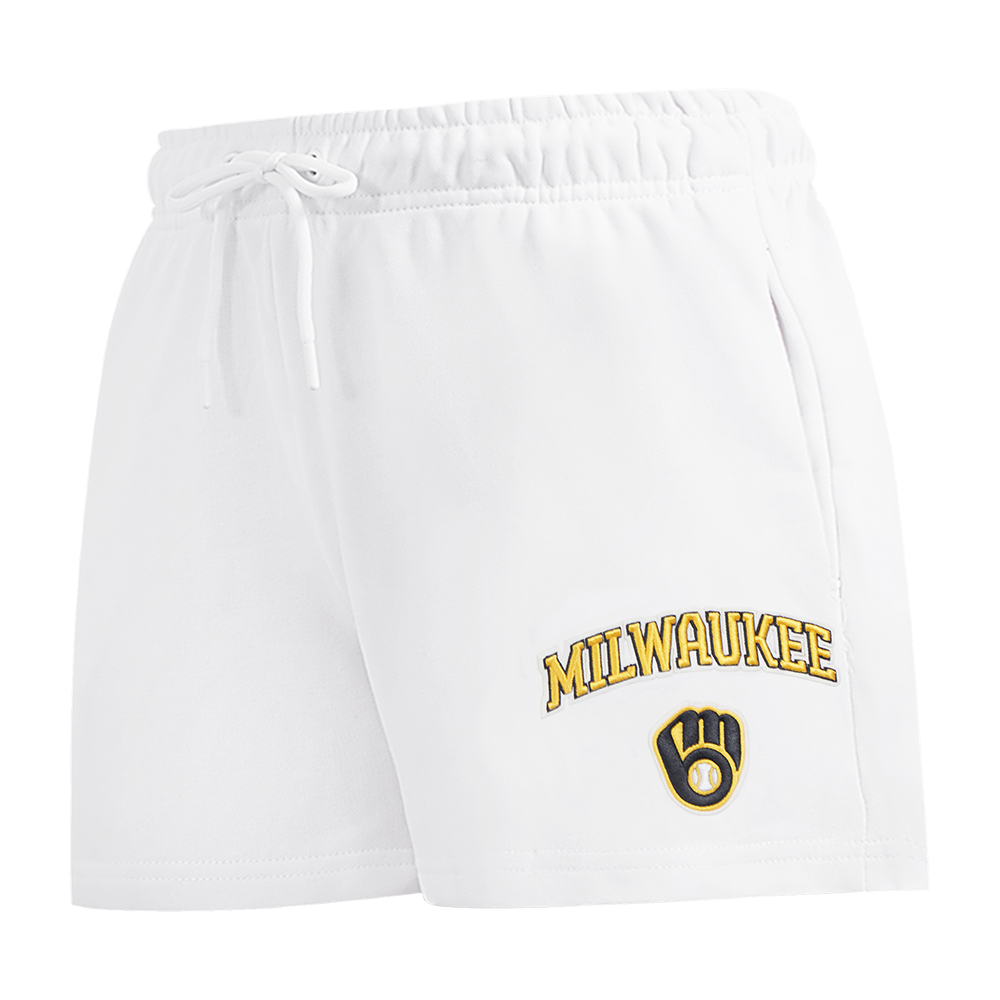 SHORTS DE ALGODÓN MLB MILWAUKEE BREWERS CLASSIC CHENILLE PARA MUJER