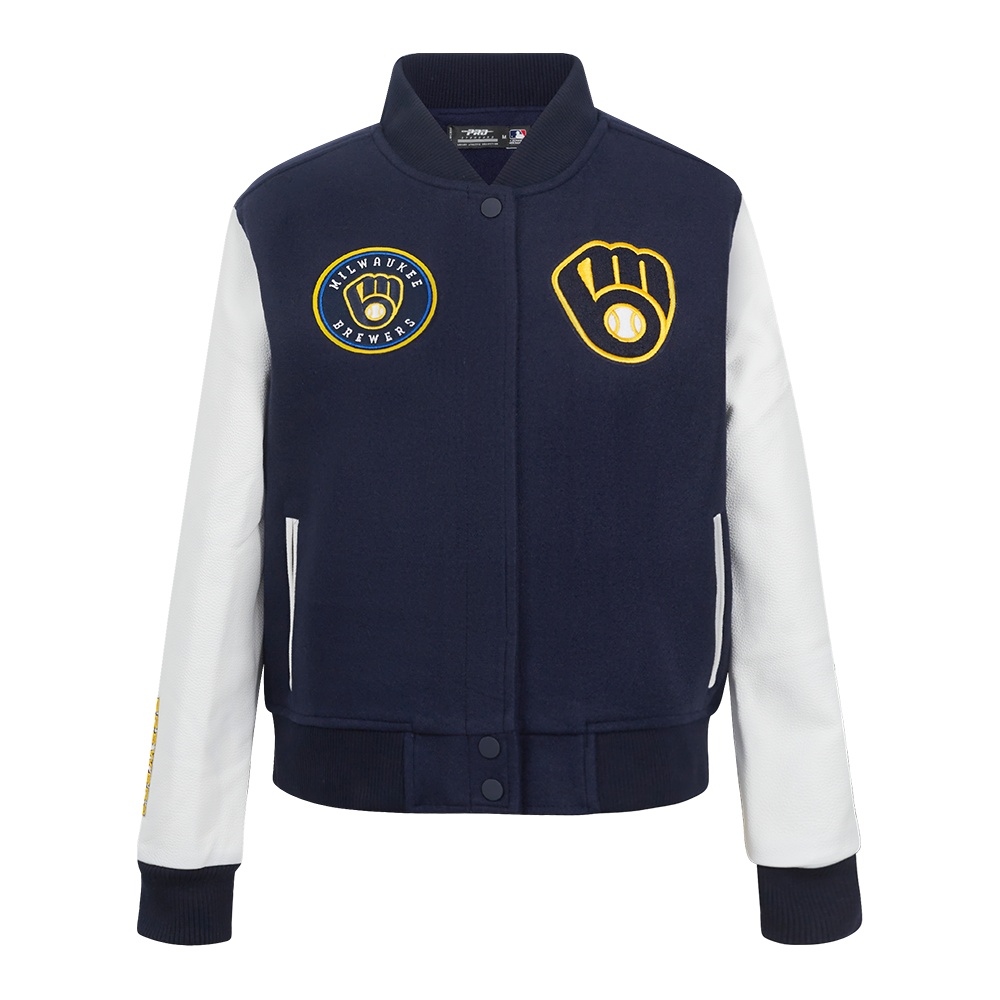 CHAMARRA UNIVERSITARIA MLB MILWAUKEE BREWERS CLASSIC CHENILLE PARA MUJER