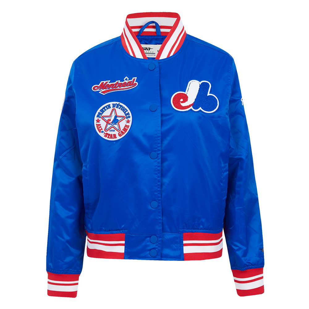 CHAMARRA DE SATÉN MLB MONTREAL EXPOS RETRO CLASSICS PARA MUJER