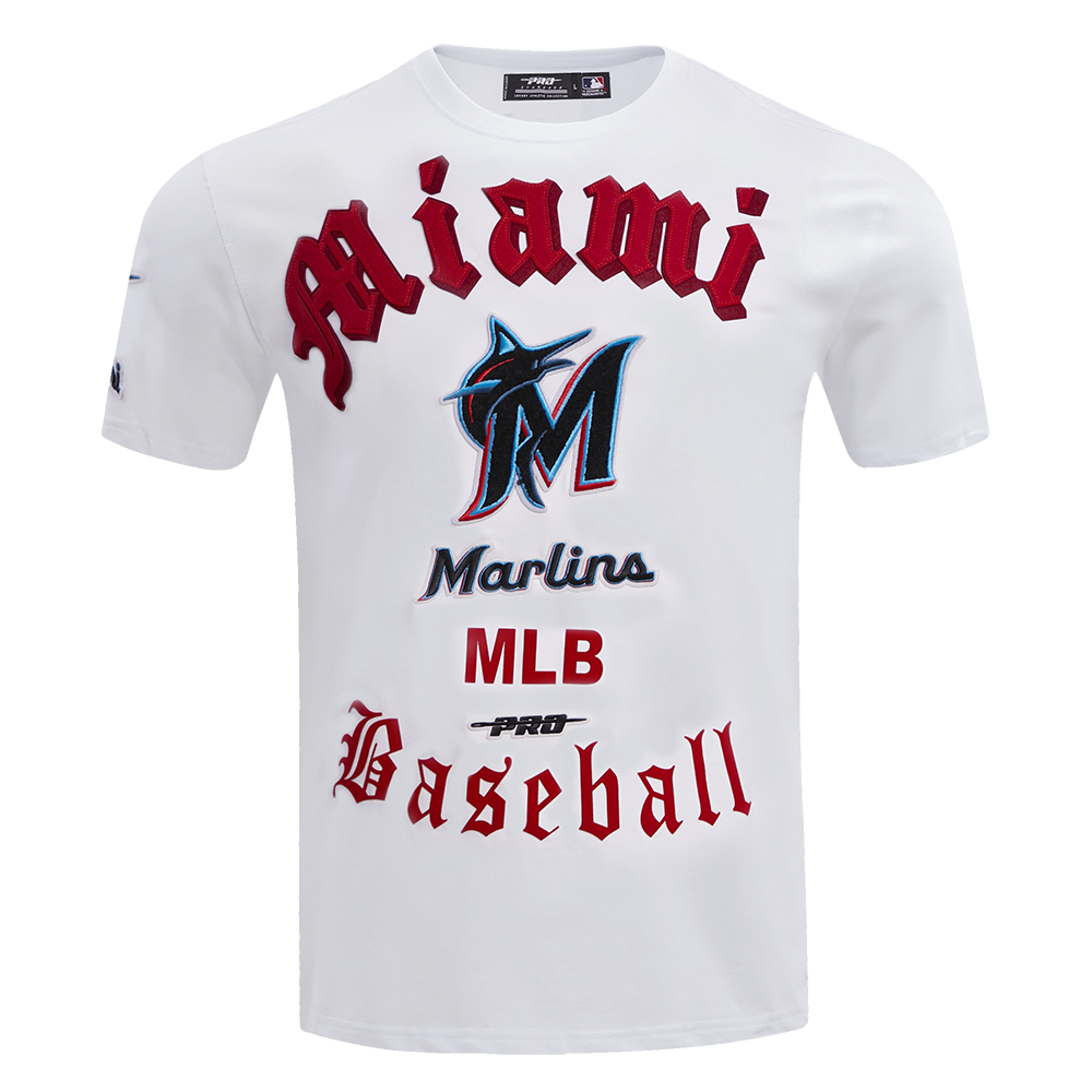 MANGA CORTA MLB MIAMI MARLINS OLD ENGLISH
