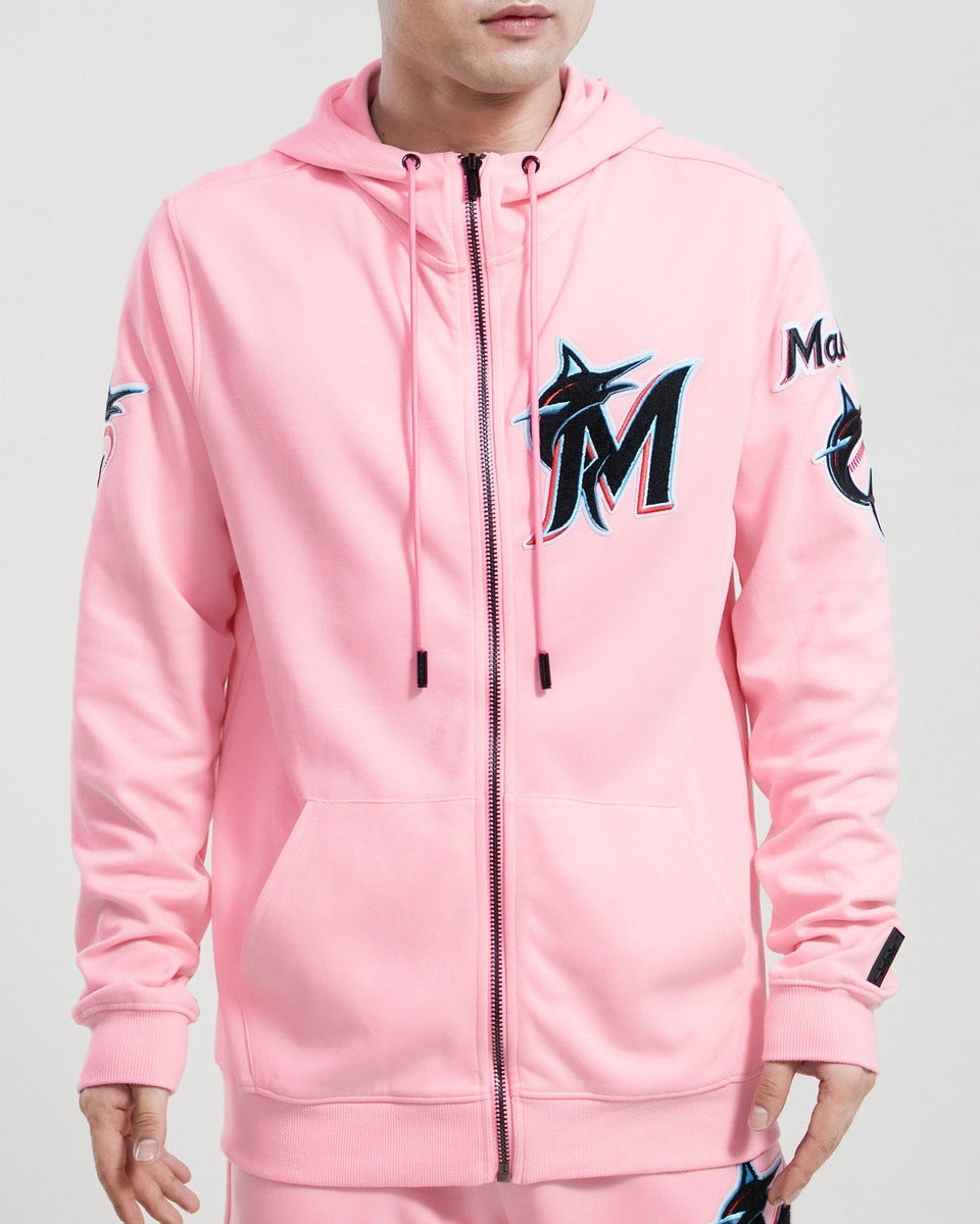 SUDADERA CON CIERRE MLB MIAMI MARLINS CLASSIC CHENILLE