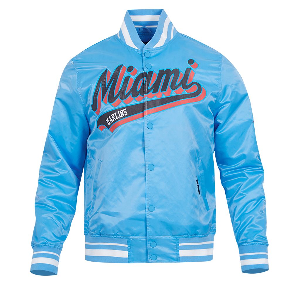 CHAMARRA DE SATÍN MLB MIAMI MARLINS SCRIPT TAIL