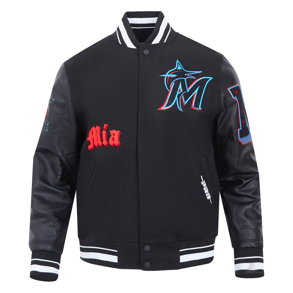 CHAMARRA UNIVERSITARIA MLB MIAMI MARLINS OLD ENGLISH