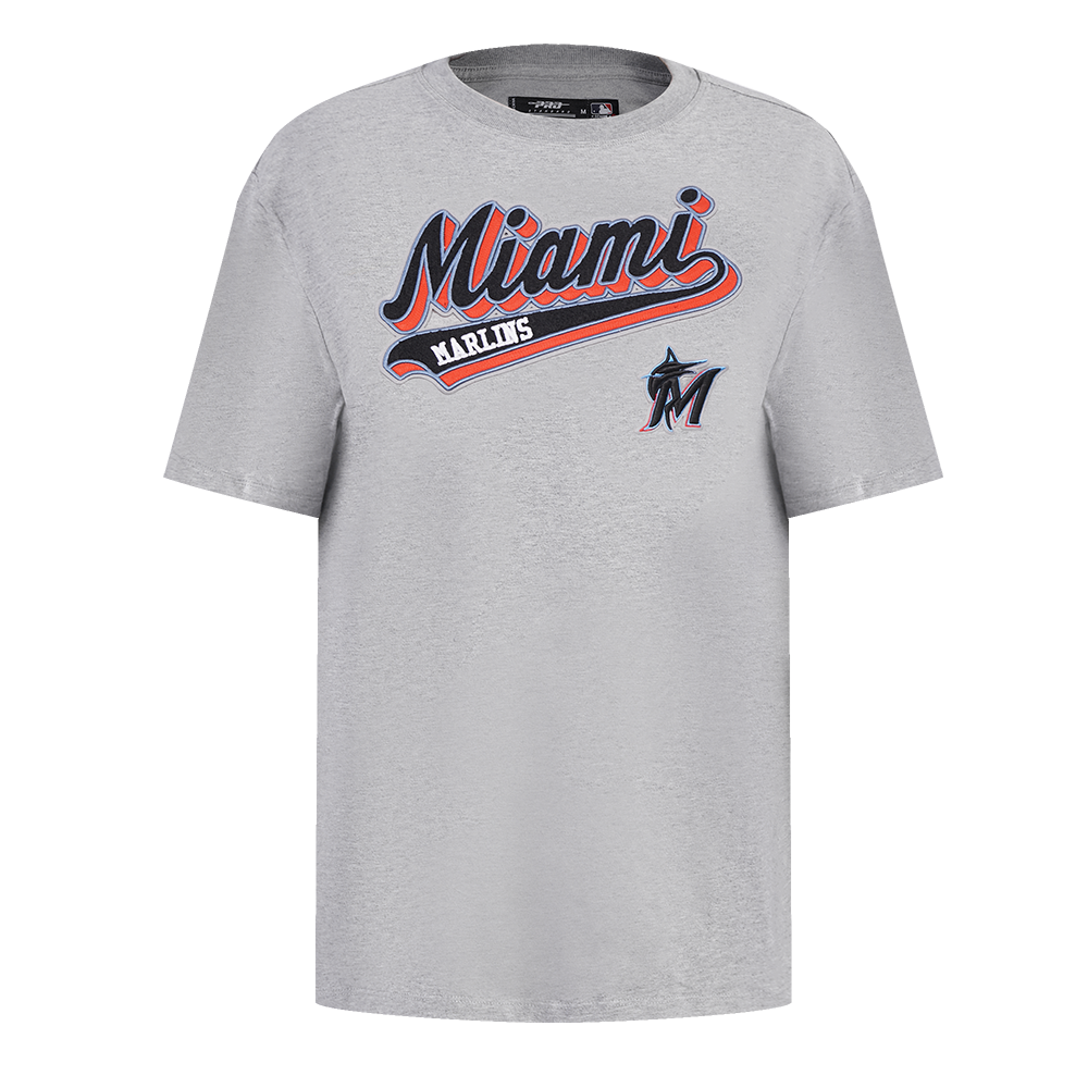 MANGA CORTA BOYFRIEND MLB MIAMI MARLINS SCRIPT TAIL PARA MUJER