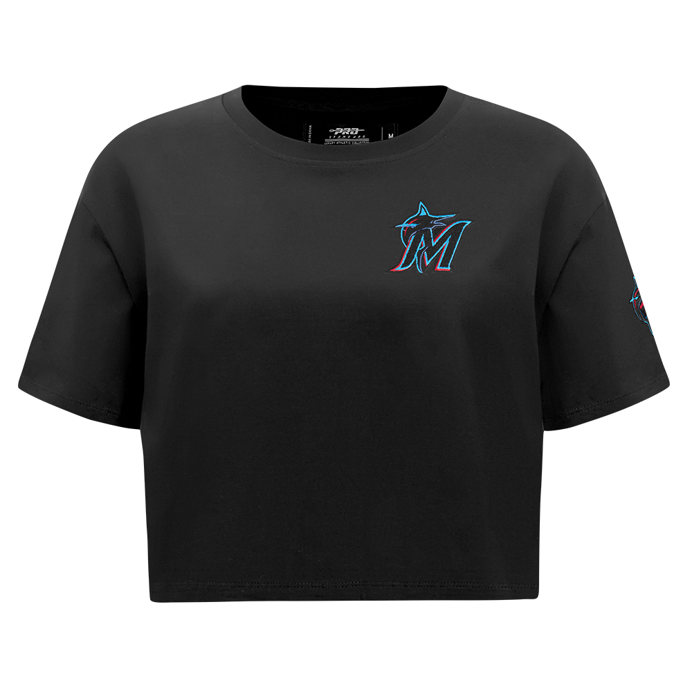 MANGA CORTA CROP MLB MIAMI MARLINS CLASSIC CHENILLE PARA MUJER