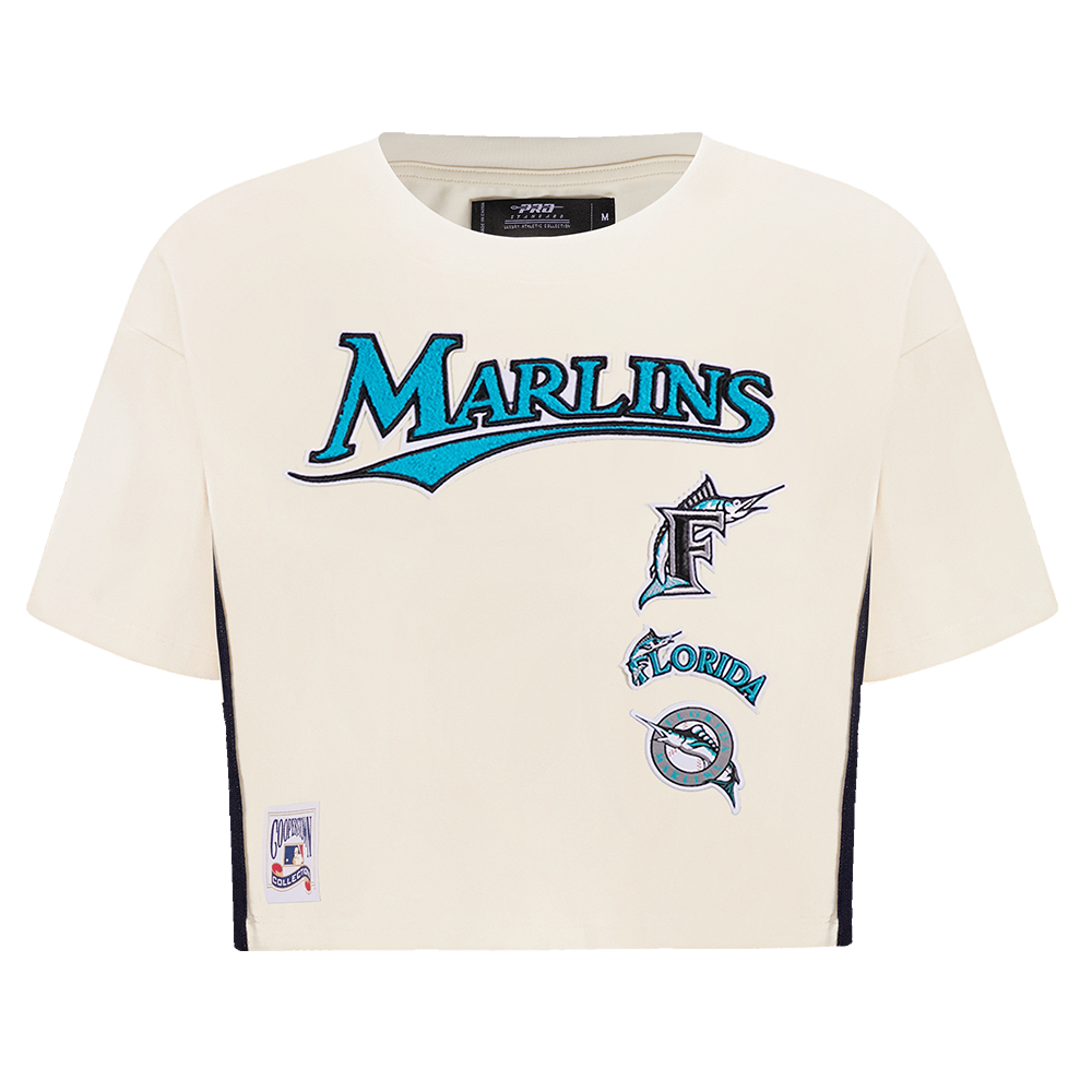 MANGA CORTA CROP MLB MIAMI MARLINS RETRO CLASSICS PARA MUJER