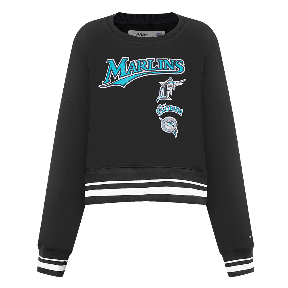 SUDADERA DE CUELLO REDONDO MLB MIAMI MARLINS RETRO CLASSICS PARA MUJER