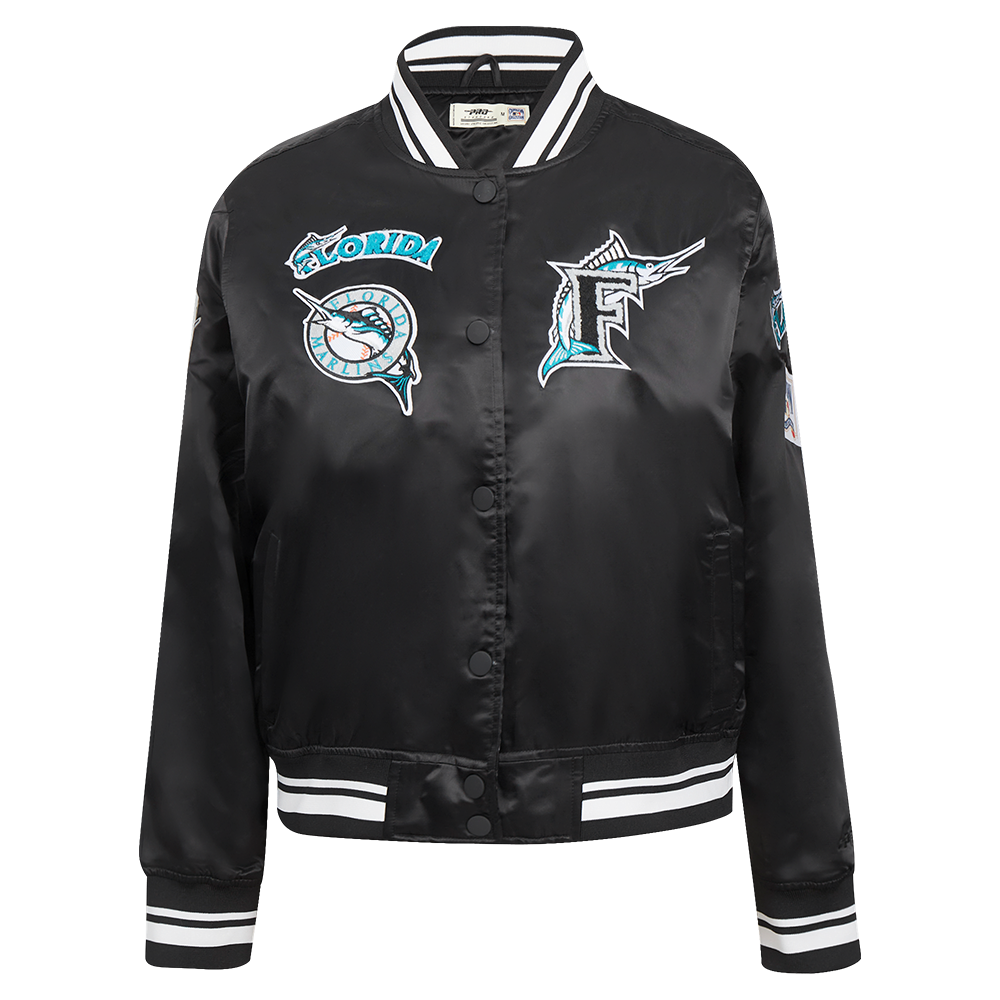 CHAMARRA DE SATÍN MLB MIAMI MARLINS RETRO CLASSICS PARA MUJER