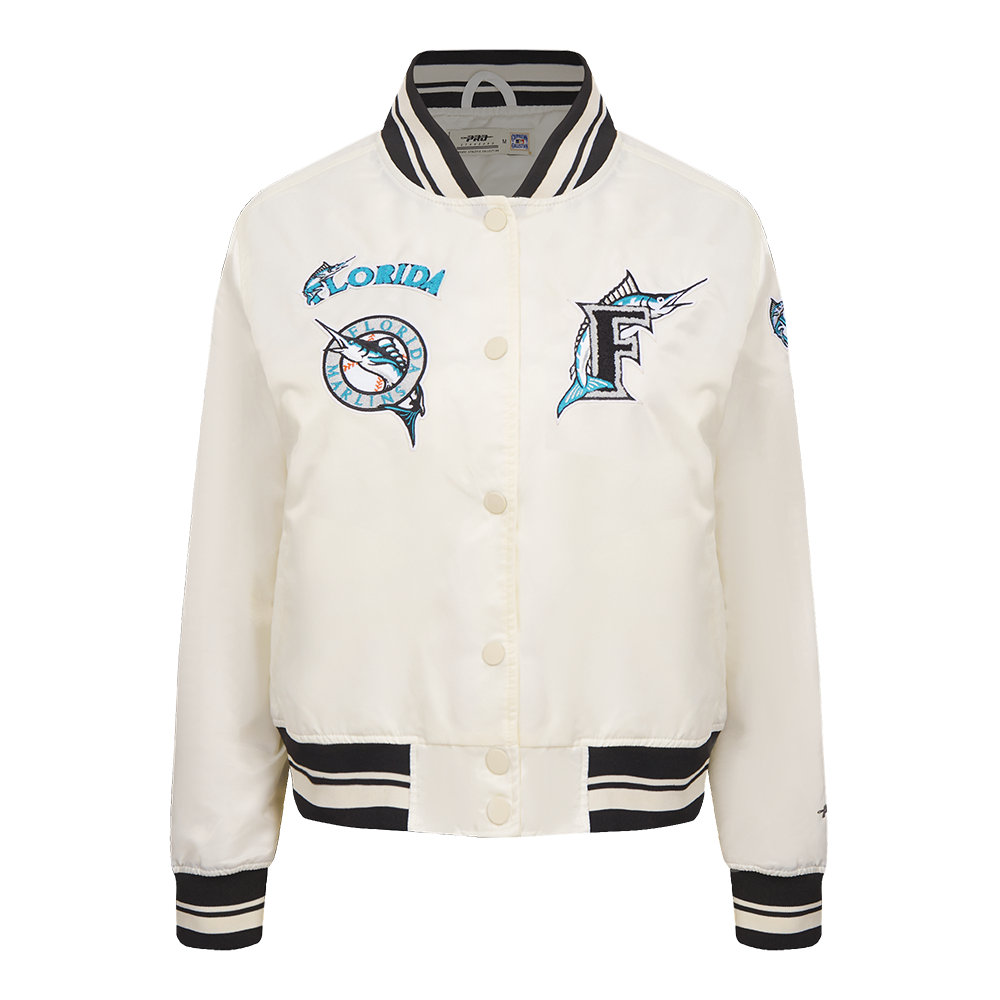 CHAMARRA DE SATÍN MLB MIAMI MARLINS RETRO CLASSICS PARA MUJER