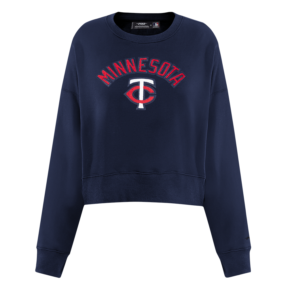 SUDADERA DE CUELLO REDONDO MLB MINNESOTA TWINS CLASSIC ESSENTIALS PARA MUJER