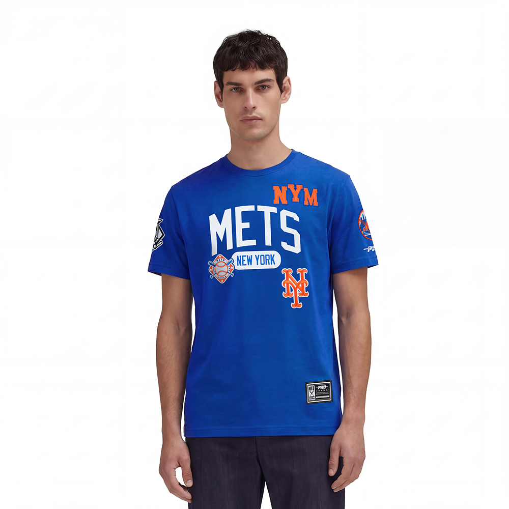 MANGA CORTA MLB NEW YORK METS LETTERMAN