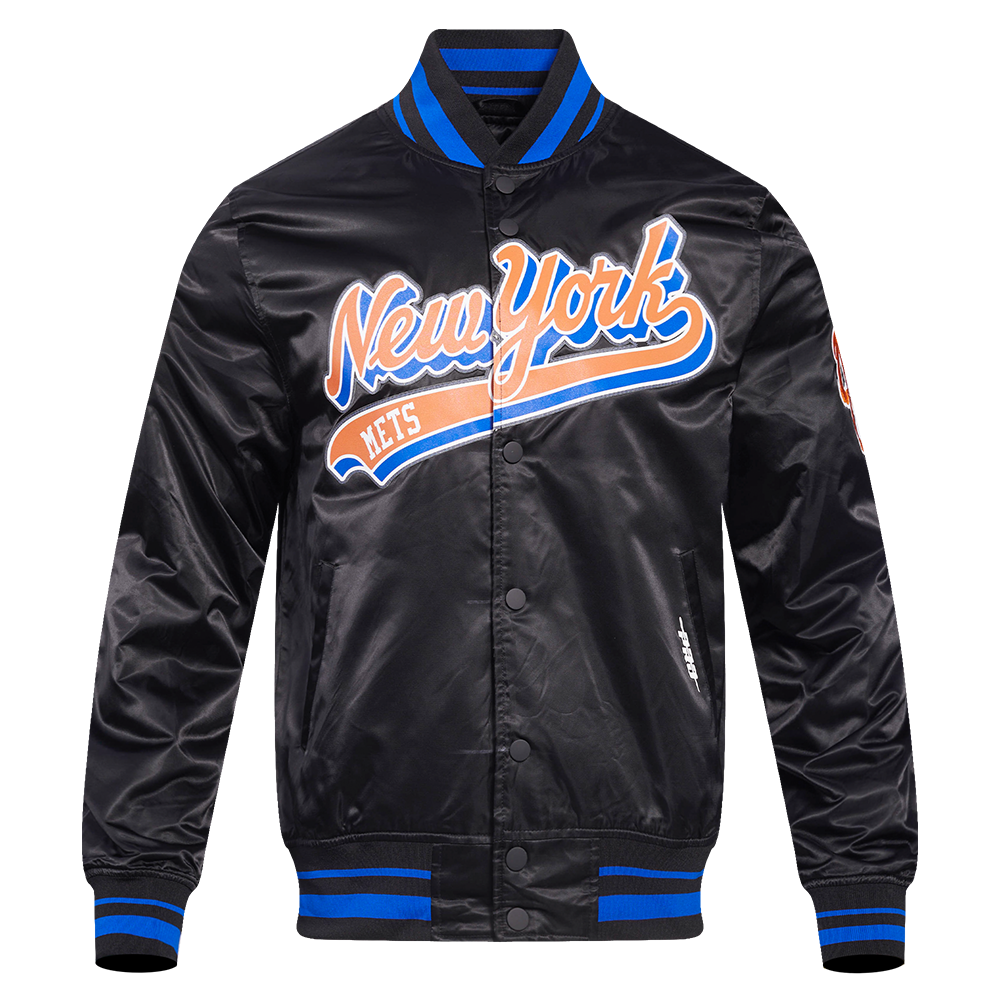 CHAMARRA DE SATÍN MLB NEW YORK METS SCRIPT TAIL