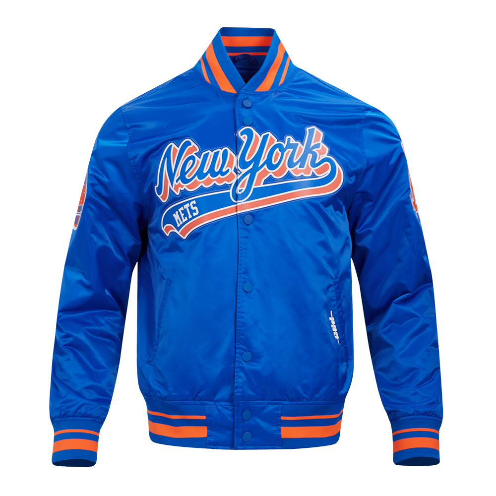 CHAMARRA DE SATÍN MLB NEW YORK METS SCRIPT TAIL