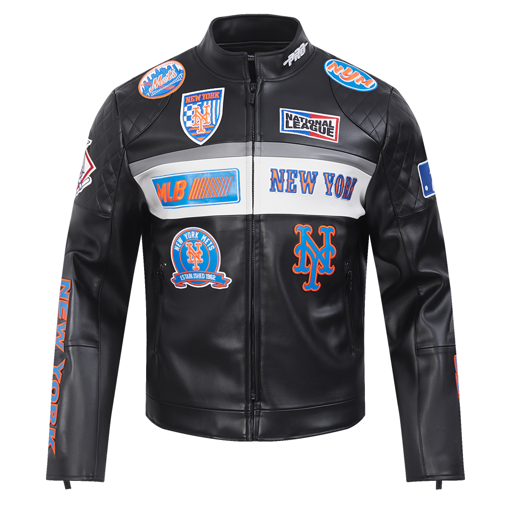 CHAMARRA DE PIEL MLB NEW YORK METS MOTO JACKET