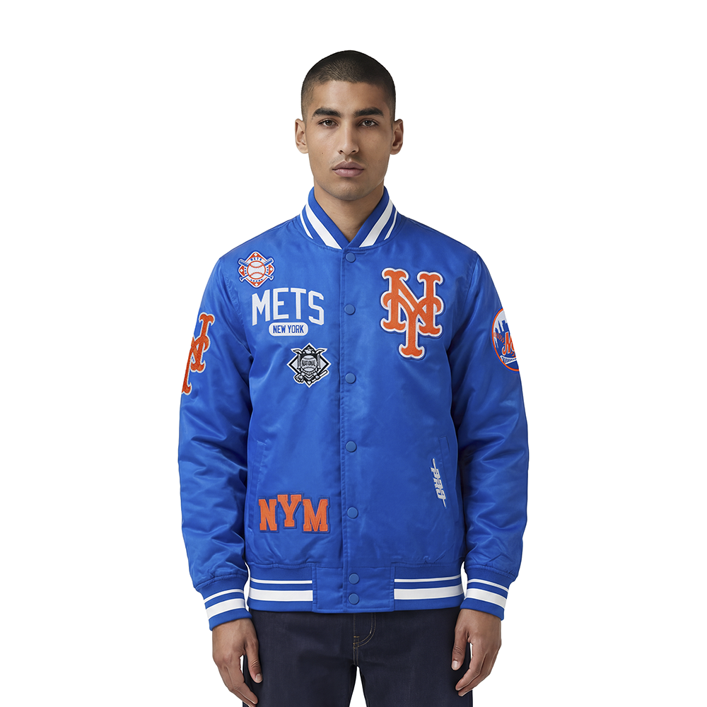 CHAMARRA DE SATIN MLB NEW YORK METS LETTERMAN