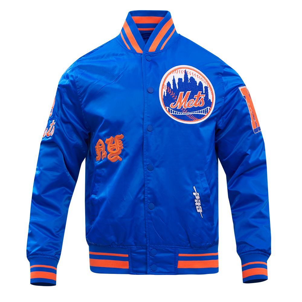 CHAMARRA DE SATÉN MLB NEW YORK METS OLD ENGLISH