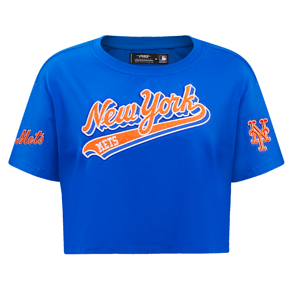 MANGA CORTA CROP MLB NEW YORK METS SCRIPT TAIL PARA MUJER