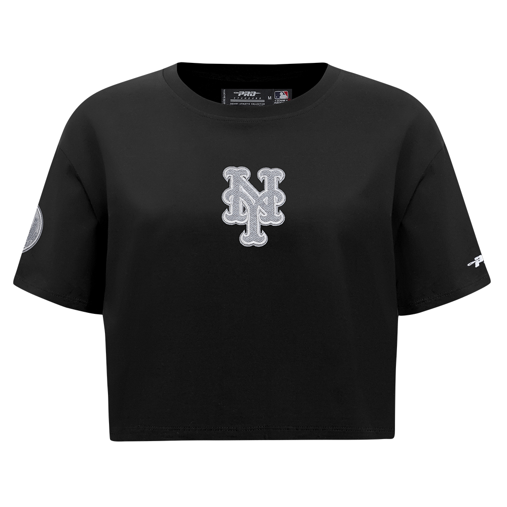 MANGA CORTA CROP MLB NEW YORK METS REVERSE FRENCH TERRY PARA MUJER