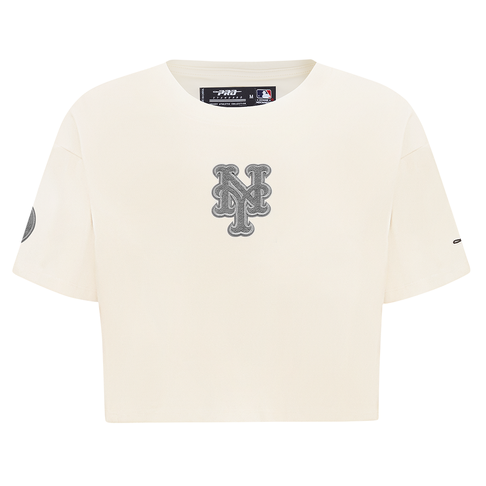 MANGA CORTA CROP MLB NEW YORK METS REVERSE FRENCH TERRY PARA MUJER