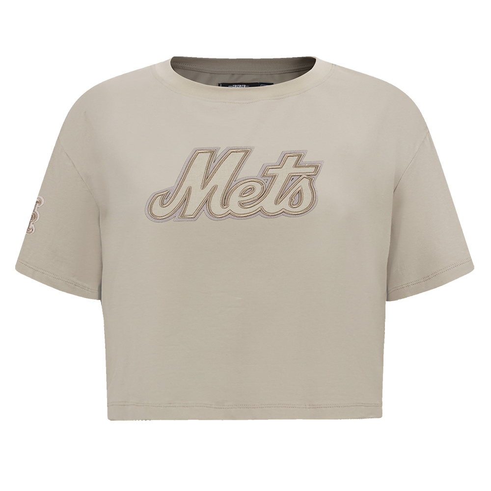 MANGA CORTA CROP MLB NEW YORK METS NEUTRAL PARA MUJER