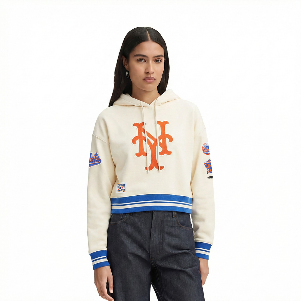 SUDADERA CON GORRO MLB NEW YORK METS RETRO CLASSICS PARA MUJER
