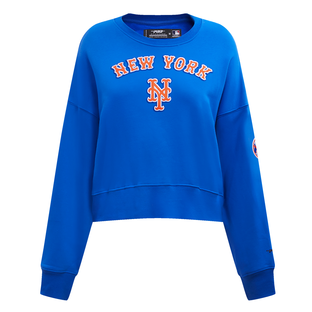 SUDADERA DE CUELLO REDONDO MLB NEW YORK METS CLASSIC ESSENTIALS PARA MUJER