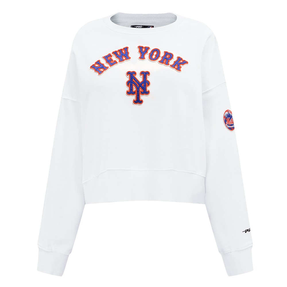 SUDADERA DE CUELLO REDONDO MLB NEW YORK METS CLASSIC ESSENTIALS PARA MUJER