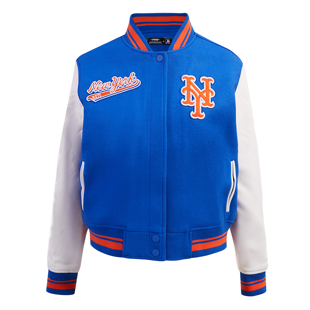 CHAMARRA UNIVERSITARIA MLB NEW YORK METS SCRIPT TAIL PARA MUJER