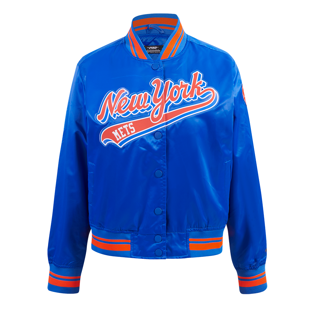 CHAMARRA DE SATÍN MLB NEW YORK METS SCRIPT TAIL PARA MUJER