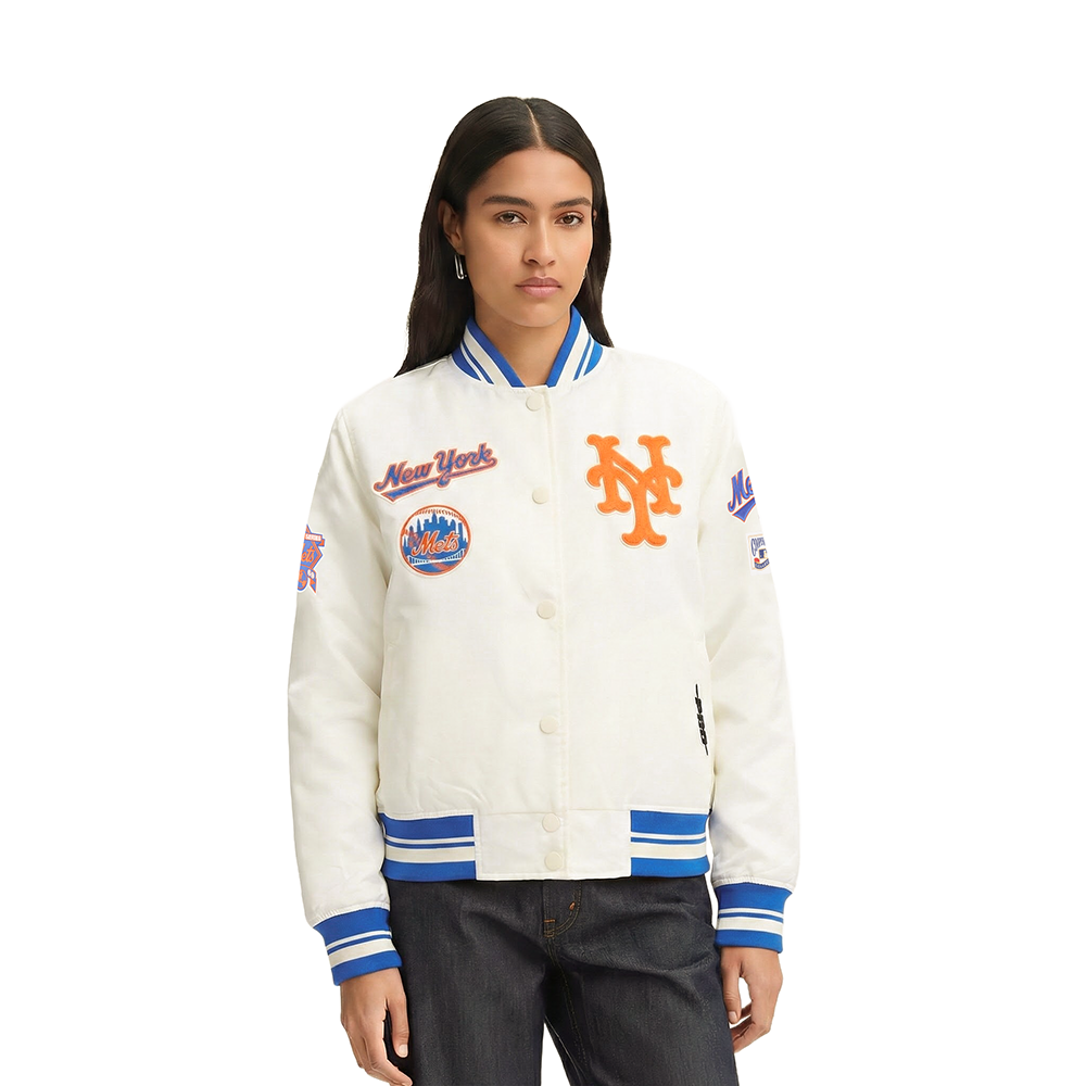 CHAMARRA DE SATÉN MLB NEW YORK METS RETRO CLASSICS PARA MUJER