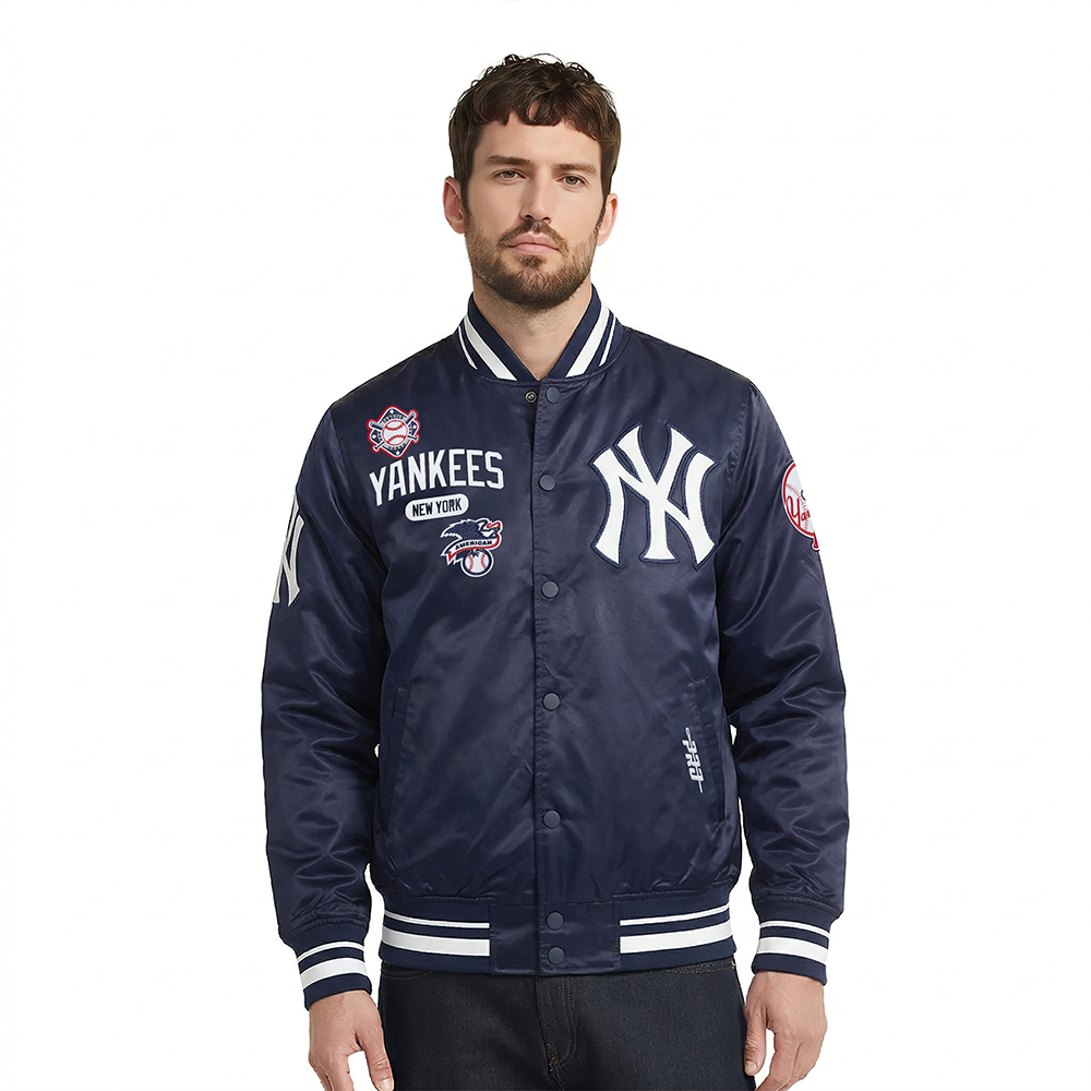 CHAMARRA DE SATIN MLB NEW YORK YANKEES LETTERMAN