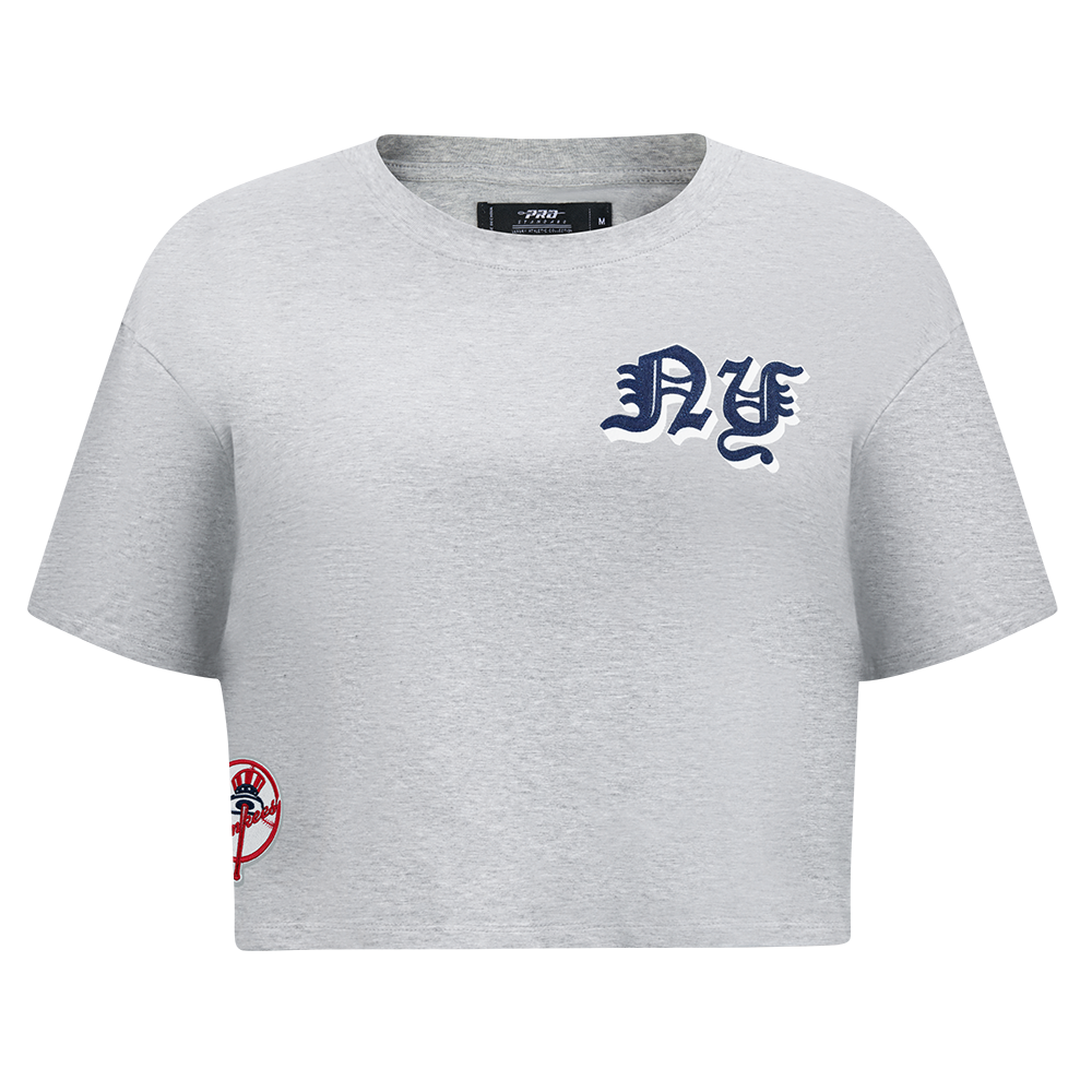 PLAYERA CORTA MLB NEW YORK YANKEES OLD ENGLISH PARA MUJER