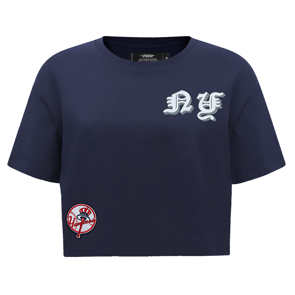 PLAYERA CORTA MLB NEW YORK YANKEES OLD ENGLISH PARA MUJER