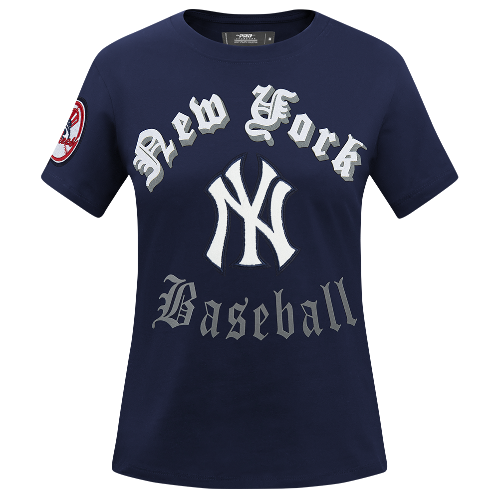 PLAYERA CORTE LARGO MLB NEW YORK YANKEES OLD ENGLISH PARA MUJER