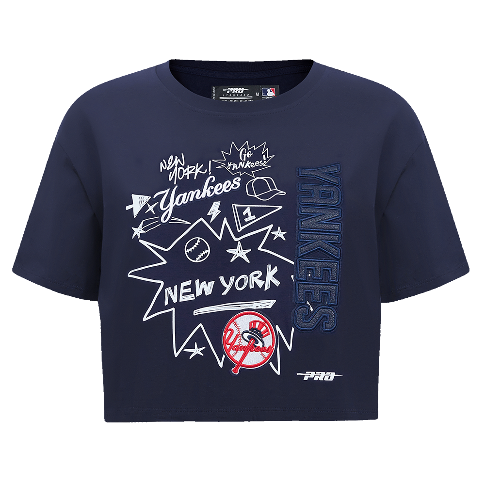 MANGA CORTA CROP MLB NEW YORK YANKEES SKETCHBOOK PARA MUJER