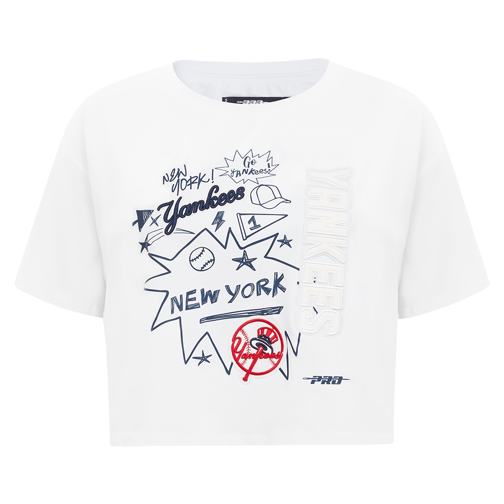 MANGA CORTA CROP MLB NEW YORK YANKEES SKETCHBOOK PARA MUJER
