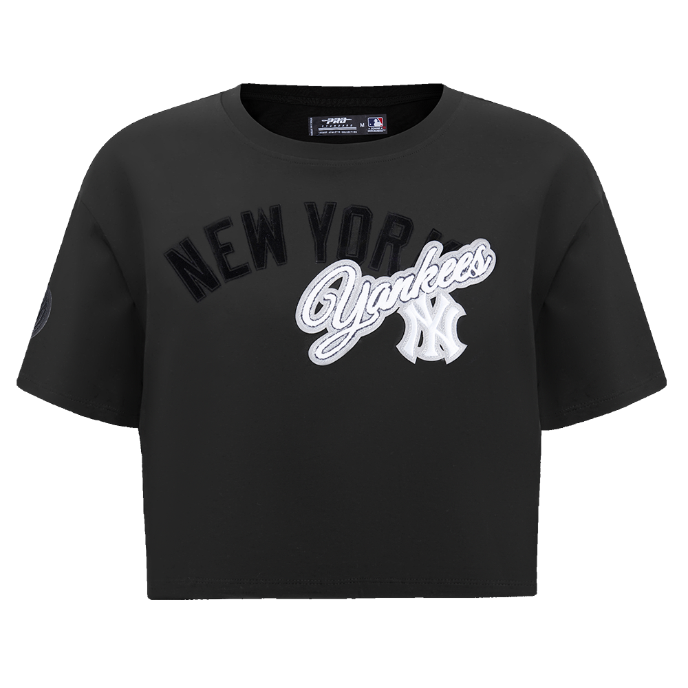 MANGA CORTA CROP MLB NEW YORK YANKEES SCRIPT PARA MUJER