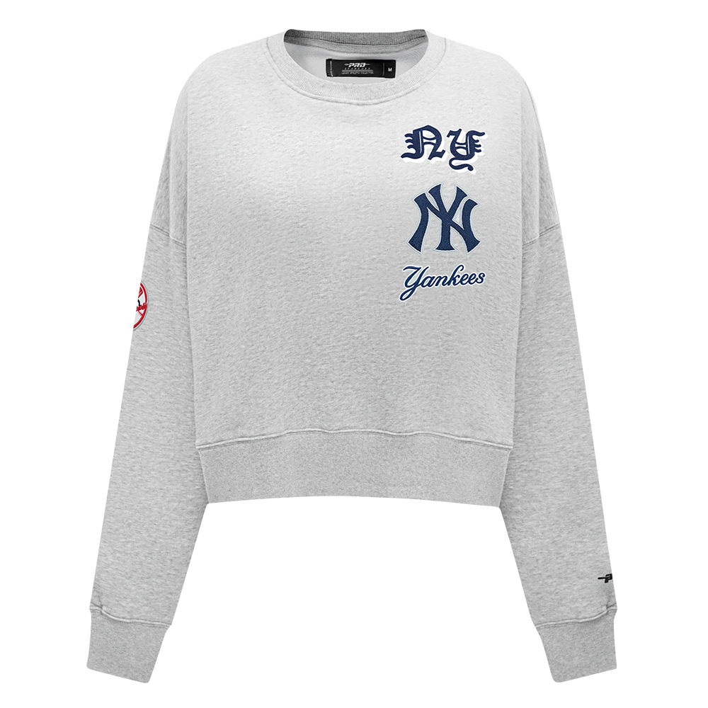 SUDADERA DE CUELLO REDONDO MLB NEW YORK YANKEES OLD ENGLISH PARA MUJER