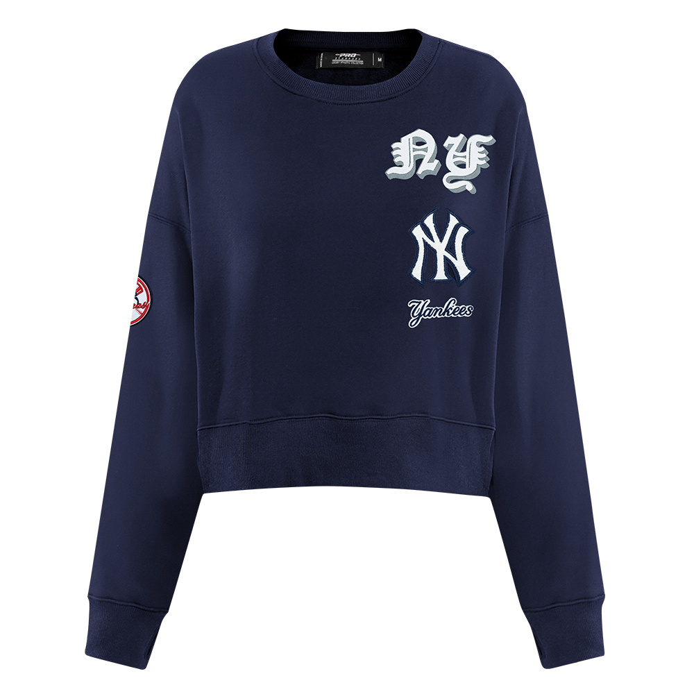 SUDADERA DE CUELLO REDONDO MLB NEW YORK YANKEES OLD ENGLISH PARA MUJER