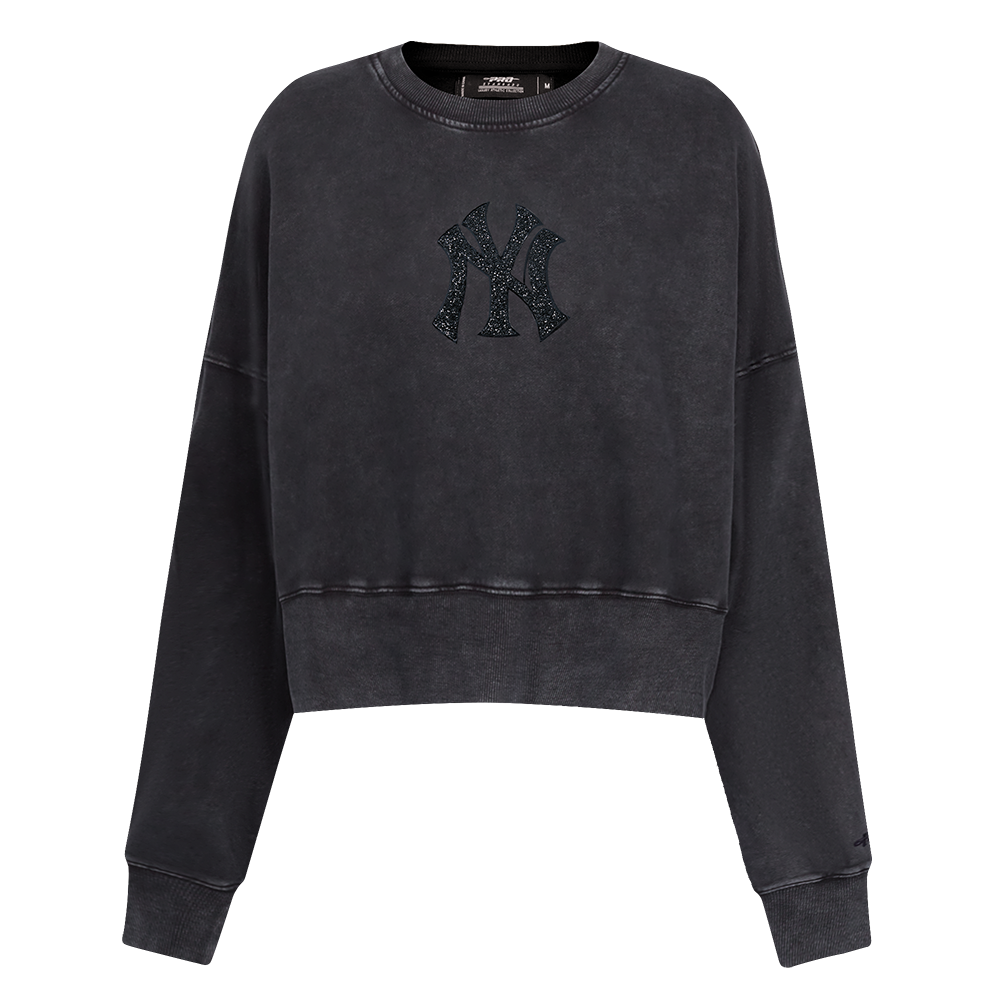 SUDADERA DE CUELLO REDONDO MLB NEW YORK YANKEES WASHED CRYSTALLINE PARA MUJER