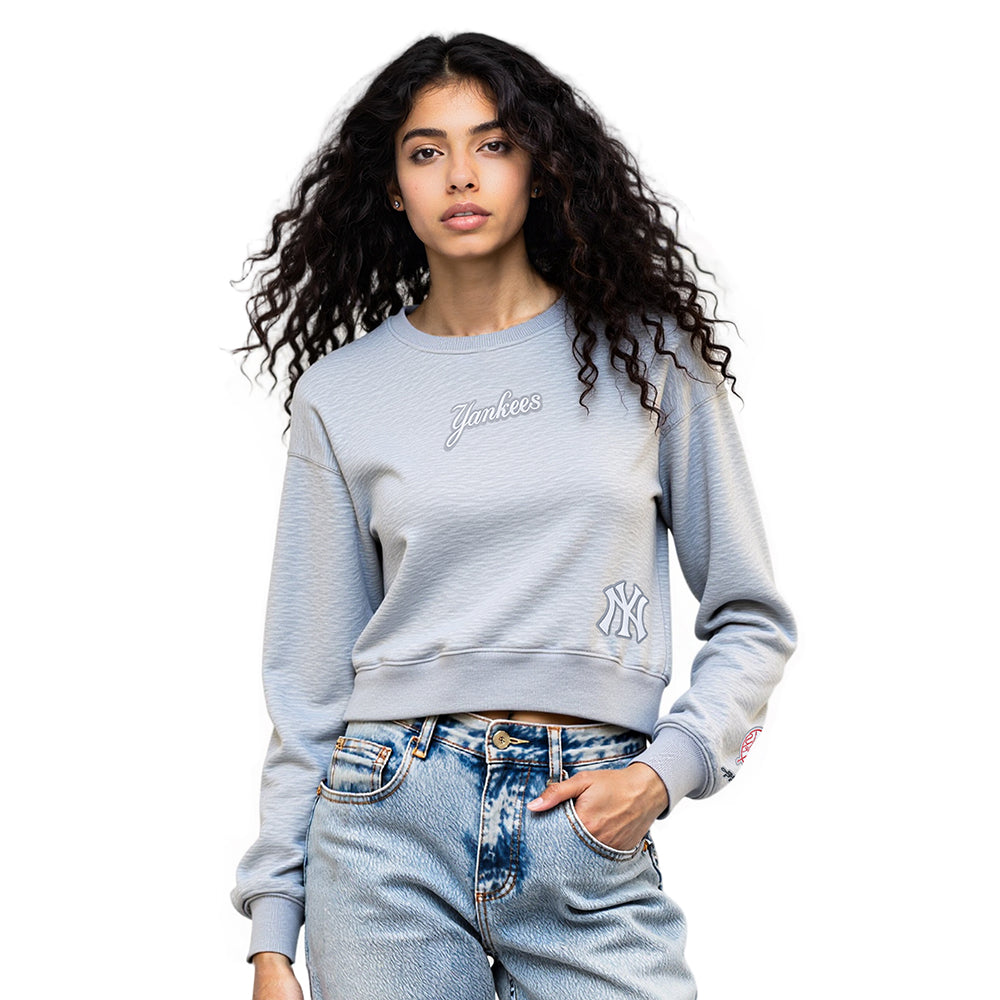 SUDADERA DE CUELLO REDONDO MLB NEW YORK YANKEES WINGSPAN PARA MUJER