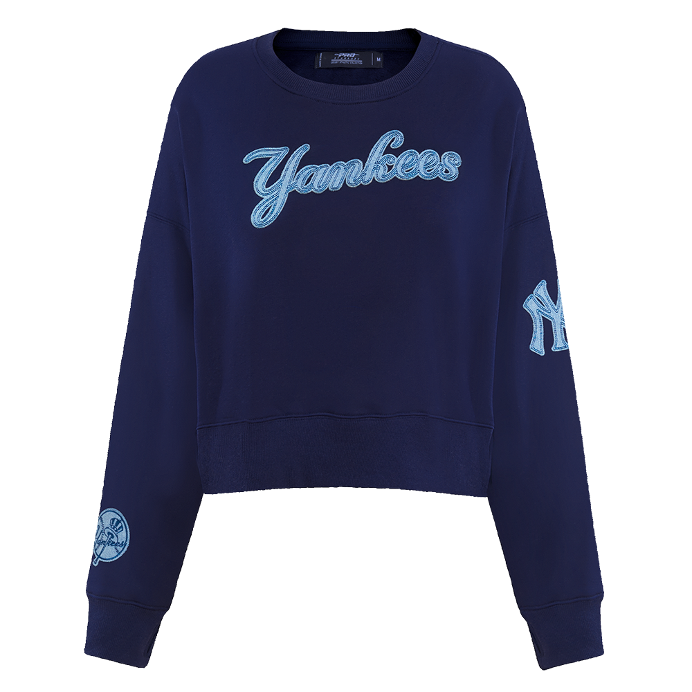 SUDADERA DE CUELLO REDONDO MLB NEW YORK YANKEES VARSITY BLUES PARA MUJER