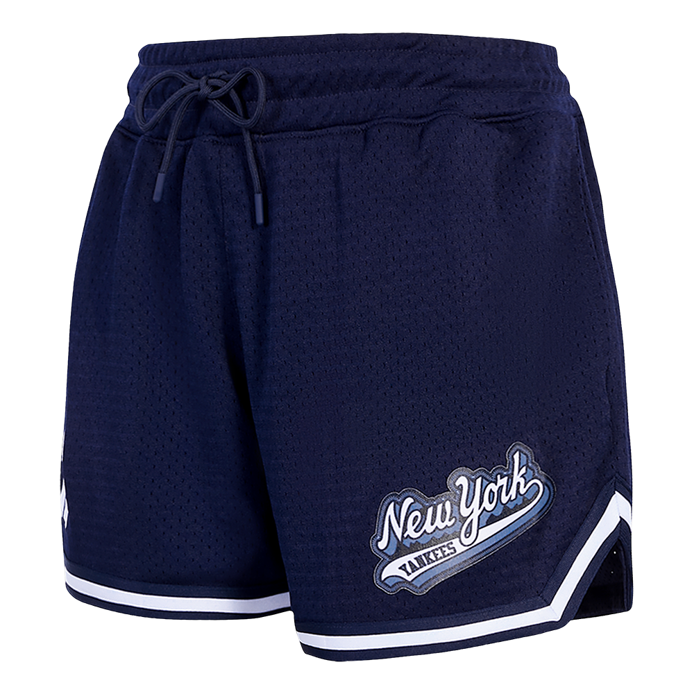 SHORTS DE MALLA MLB NEW YORK YANKEES SCRIPT TAIL PARA MUJER