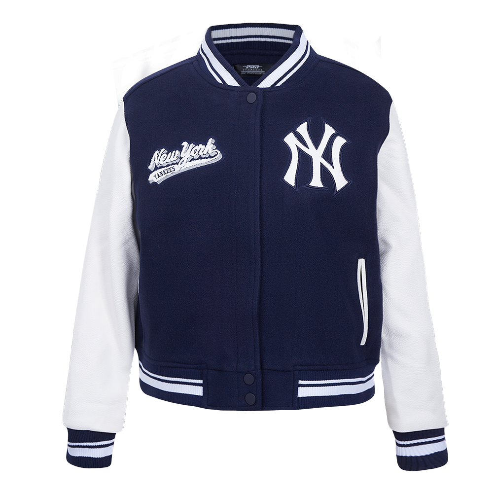 CHAMARRA UNIVERSITARIA MLB NEW YORK YANKEES SCRIPT TAIL PARA MUJER